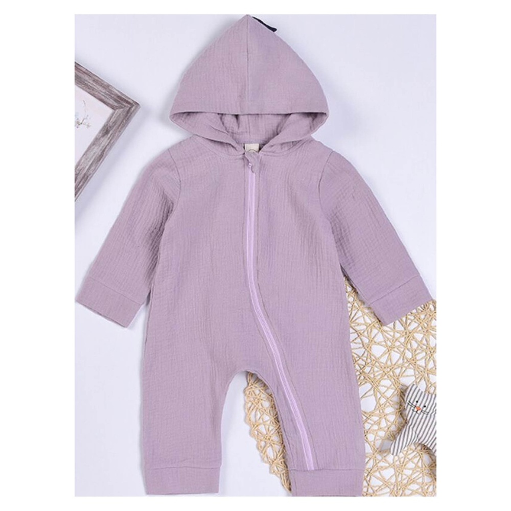 Purple Long Sleeve Dinosaur Jumpsuit Baby Boy Girl - Picture 5 of 7
